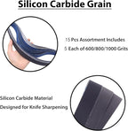 15 Pack 1 x 42 Inch Silicon Carbide Sanding Belts, 1x42 Knife Sharpening Sanding Belt, 5 Pcs Each of 600, 800, 1000 Grits Sanding Belt for Belt Sander