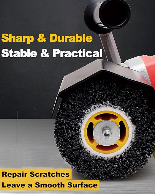 Rocaris 6 Pack Abrasive Drum Paint and Rust Remover, 40 Grit Abrasive Wheel Wire Drawing Polishing Wheel for Wood Metal Surface Polishing, 4.5" x 4"