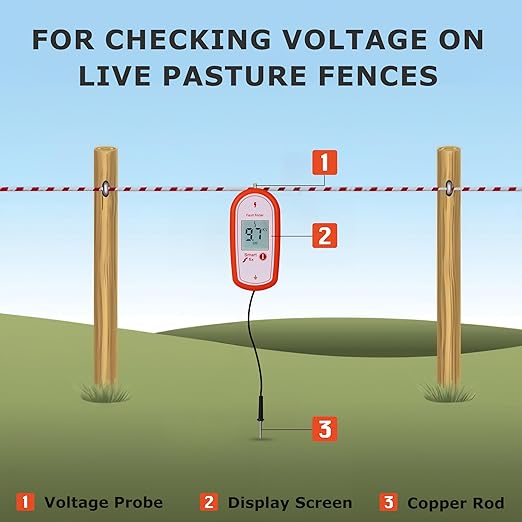 Electric Fence Voltage Tester, 15KV Digital Electric Fence Voltage Tester, Digital Display High Voltage 200-15000V Gardening Tools