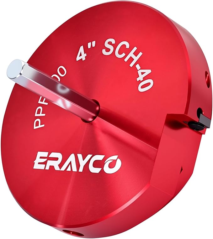 ERAYCO 4" PVC Pipe Reamer, Plastic Pipe Fitting Reamer Tool, Fit into Standard 1/2" Drills, PVC Fitting Saver for SCH40 PVC CPVC ABS Pipe