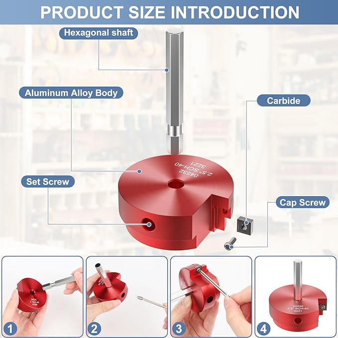 9 Pcs PVC Pipe Reamer Kit, PVC Fitting Saver, Reamer Fit into Standard 1/2" Drills Contains 1/2 inch, 3/4 inch, 1 inch, 1-1/4inch,1-1/2inch, 2inch, 2 1/2 2inch, 3inch, 4inch for SCH40, ABS