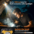 Samyoung 2 Pack 2400LM Magnetic Rechargeable Work Light, 28 Hours Long Lasting Stepless 2700-8000K White & Warm Bright Portable LED Work Light, Ultralight 360°Rotating with Hook(Yellow)