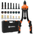 HARDELL Rivet Nut Tool, 14" Rivnut Tool with 100 Pcs Rivet Nuts and 7 Metric & Inch Mandrels M6 M8 M10, 1/4-20, 5/16-18, 3/8-16, 10-24 and Rugged Carrying Case