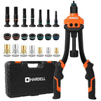 HARDELL Rivet Nut Tool, 14" Rivnut Tool with 100 Pcs Rivet Nuts and 7 Metric & Inch Mandrels M6 M8 M10, 1/4-20, 5/16-18, 3/8-16, 10-24 and Rugged Carrying Case