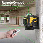 IKOVWUK Laser Level, 3x360° Cross Line Laser for Construction and Picture Hanging, 12 Green Lasers with Self-leveling, 3D Vertical & Horizontal Line, Level Tool with 5200 mAh Rechargeable Battery