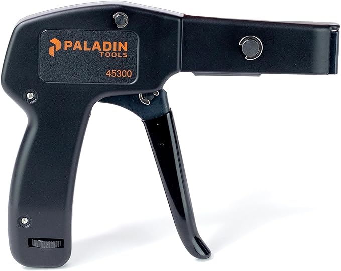 Paladin Tools PA45300 Stainless Steel Cable Tie Gun, Ergonomic Heavy Duty Zip Tie Gun Tool, Cut-off 5/65” to 1/4” Zip Ties (USA Quality Control)
