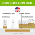 1,000 WristCo Gold Tyvek Wristbands for Events - Comfortable Tear Resistant Paper Bracelets ID Wrist Bands for Concerts Festivals Admission Party Identification