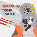 iCrimp Hexagonal Ratchet Crimper for End Sleeves and Ferrules 0.25-6mm² AWG 23-10, Wire Ferrule Crimping Tool (HSC8 6-6)