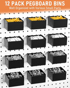 INCLY 278PCS Pegboard Accessories Organizer Kit, Peg Board Hooks Assortment with Bins for Organizing Various Tools, Fit 1/8 or 1/4 inch Pegboard for Hanging Storage, Garage Wall Attachments