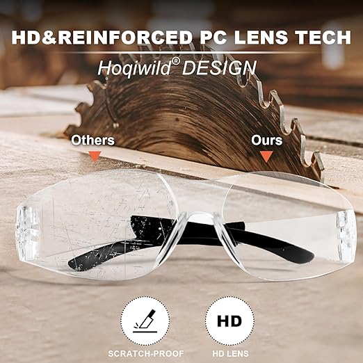 ANSI Z87.1 Clear Safety Glasses Bulk 36 pack, Safety Glasses for men and women, Scratch&Impact-Resistant Clear Protective Glasses for construction, lab, in-/outdoor work