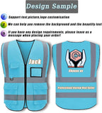 BeautyWill Custom Safety Vest Customized Logo Class 2 High Visibility Reflective Vest with Pockets Construction workwear
