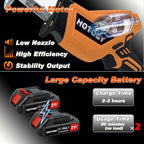 Reciprocating Saw, Cordless, Electric Reciprocating Saw with 2 Batteries, Includeds 8 Blades Kit, Tool-free Blade Change, Variable Speed, Multi-Purpose, For DIY Wood Metal PVC Cutting (Orange)