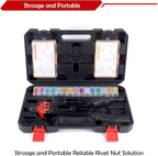 BEETOW Rivet Nut Tool Kit, 16 Inches Rivet Nut Gun, 15 Types Mandrel, 200 Pcs Rivet Nut in Two Box, a Carrying Storage Case