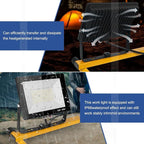 14000Lumens LED Work Lights with Stand, 2 Adjustable Work Lamp Head with Individual Switch, IP66 Waterproof Tripod Work Light for Outdoor Indoor Job Site Workshop Garage Construction Site
