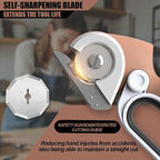 ZEITE 4V Cordless Electric Scissors Cardboard Cutter with 2 Blades,Storage Case,Rotary Cutter for Box Plastic Carpet Fabric, Easy to Hold and Safe,Mocha