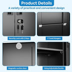 Garage Storage Cabinet with Wheels, Metal Tool Cabinet with Pegboards and 4 Adjustable Shelves, Garage Storage System with Lockable Door for Shools, Offices, Gyms and Pantries, Black