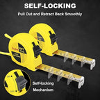 2 Packs Tape Measure 25 ft /16 ft, Esydon Measuring Tape Extendable, Self-Locking Tape Measurer, Easy Read Imperial/Metric Scale Measurement Tape for Designer, Decorator, & Handicraftsman
