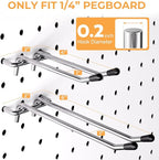 INCLY 4/6 Inch Pegboard Hooks, 36 Pack Heavy Duty Double Arm Peg Board Straight Hooks, Peg Board Tool Hangers Fit for 1/4" Pegboard Garage Hanging Tools, Craft Organizing, Kitchen, Store