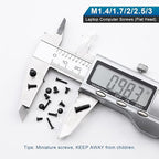 NINDEJIN 720pcs Laptop Notebook Computer Carbon Steel Screws Kit Set, Flat Head Phillips Screw Assortments, M1.4/1.7/2/2.5/3 Countersunk ssd Screws Accessories for SSD Toshiba DELL Sony Samsung