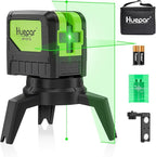 Laser Level with 2 Plumb Dots - Huepar 2 Plumb Points and 2 Cross Line Alignment Laser Level Tool with 180° Wide Angle, 2 In 1 Multi-Use Green Plumb Laser Self Leveling Laser Leveler - 9211G