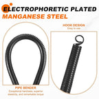 HARFINGTON PVC Spring Tube Bender 17.1mm OD 1500mm Long C Type Conduit Pipe Bender Bending Spring for Pipe Bending Devices in Home Hydropower, Black