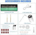 Electric Engraving Pen, 3-Speed Mini Cordless Rotary Tool Kit with 54 Accessories - USB-C Rechargeable for Wood, Metal, Glass, Plastic - Ideal for DIY, Jewelry & Craft Projects