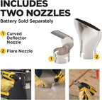 Wagner SprayTech 2467225 FURNO 550 18V Variable Temp Cordless Crafts, Wire Shrinking, Defrosting Pipes, with 2 Nozzles – Bare Tool Heat Gun, Yellow