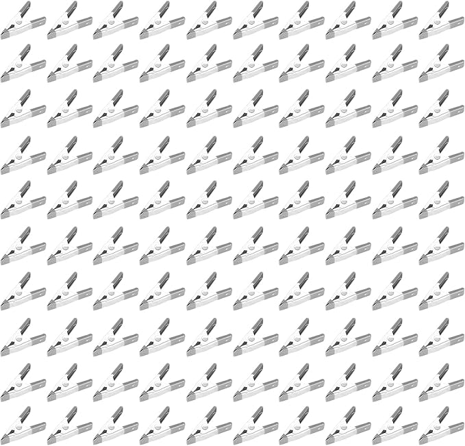 100 pcs. 2" Inch Spring Metal Clamps wholesale Bulk - Gray