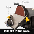 2x42 in. Belt Sander & 6" Disc Sander Combo, 3.5Amp Bench & 1/2HP Belt Sander for Woodworking, Metalworking & Knife Making, Sharpening