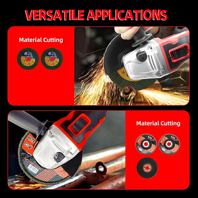 DOGTOOTH 21V 4-1/2'' Brushless Cordless Angle Grinder Kit, Max 10000 RPM, Compatible with Makita 18V Battery, 1 * 4.0 Ah Battery, Charger, 4 Cutting&Grinding Discs and Carry Case