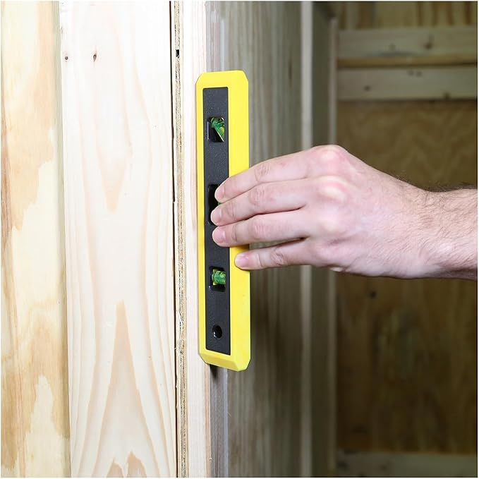 Mayes 10791 Torpedo Level 9", Compact Level Tool for Curved and Flat Surfaces, 3 High-Visibility Small Level Vials with V-Groove Edge, Leveling Tool Made in USA