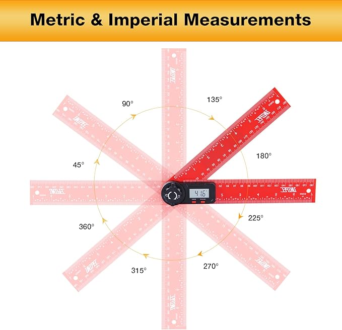 Digital Angle Finder Protractor, Angle Finder Ruler, 7inch 200mm 7inch/200mm, Angle Measuring Tool for Woodworking,Carpenter,Construction,DIY Measurement