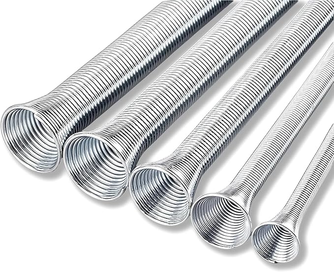 5 Pcs Spring Tube Benders Set, Tube Bender Kit 1/4'', 3/8'', 1/2'', 5/8'', 5/16'' for Copper Aluminum Thin Wall Steel Tubing, 8.27" / 210mm Length