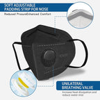 Dust Masks 20PCS, 7 Layers Filter Cover Against PM2.5 Sport Face Mask with One Breathing Valves