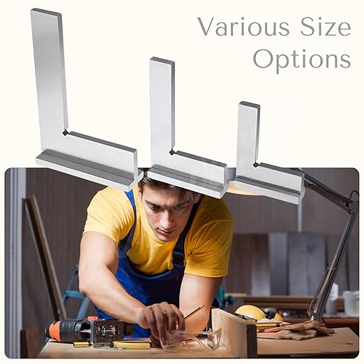 Machinist Square with Base, Atarvana 90 Degree Precision Square Right Angle Ruler Hardened Steel for Woodworking Carpentry