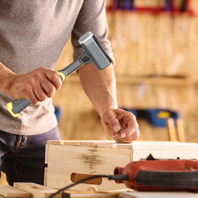 2lb Sledge Hammer - Heavy Duty Forged Forged One Piece Steel Construction with Fiberglass Handle, Perfect for Demolition, Construction, and Driving Stakes