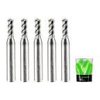 6mm Shank End Mill Bits Set 4mm Cutting Dia. 4 Flutes AlCrN Coated Carbide Square CNC Milling Bits, Apply for Alloy Steel, Stainless Steel, and Various Cast Iron (5PCS)