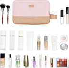 WANDF Travel Toiletry Bag for Men Large Toiletries Shaving Bag Water Resistant Hanging Dopp Kit Travel Accessories Bag for Women Men (Pink)