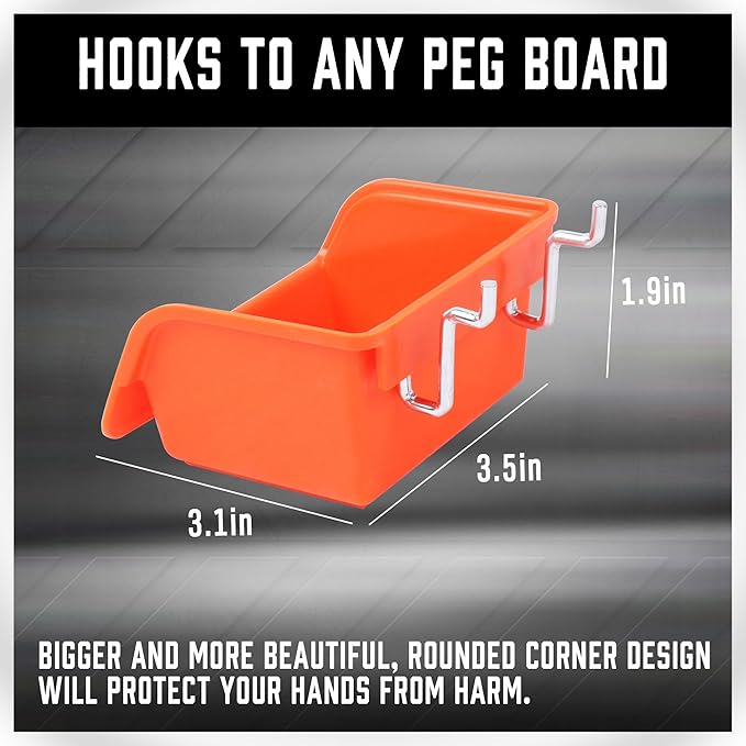 HORUSDY 150-Piece Pegboard Hooks Assortment, Pegboard Accessories with Pegboard Bins for Organizing Various Tools