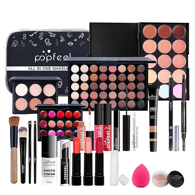 Makeup Kit for Women Full Kit, All-in-one Makeup Set, Include Eyeshadow Palette, Lip Gloss Set, Concealer, Lipstick, Makeup Brush Set, Mascara-VeraVaultWomen