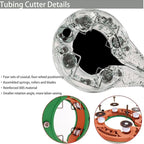 PVC Pipe Cutter Tool, 50mm Tubing Cutter with 4 Sharper Blade Unit, Rotate Scissors Design Pex Cutting Tool for Tight Spaces Effortless Plastic PPR Cutting