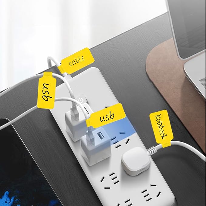 Cable Labels & Reusable Hook and Loop Fastening Ties Set - 30 Pcs Cord or Wire Labels & 30 Pieces Cable Tags for Electronics, Home & Office Cord Management