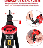 Rivet Nut Tool Kit, 16-Inch Rivnut Tool with 15 Metric & SAE Mandrels and Rivet Nut Gun, 200pcs Rivnut Tool Kit Assortment, Nutsert Tool Kit with Carrying Case