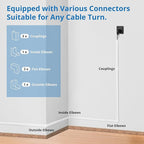 One-Cord Hider Kit, 126in Cable Covers for Wires on Wall, Mini Wire Hider for Wall Mounted TV, White Cable Raceway, Paintable Cord Cover Cable Management for Home Office, 8 x L15.7in W0.6in H0.4in