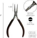The Beadsmith Casual Comfort Long Chain Nose Plier - 6 inches (152mm)- Pvc Handle - European Design & Quality, Tool for Jewelry Making