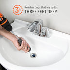 DSSNK070 Revolutionary Tub and Sink Snake Auger Clog Remover for Bathroom Drains, 42 Inch, Stainless