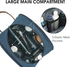 WANDF Travel Toiletry Bag for Men Large Toiletries Shaving Bag Water Resistant Hanging Dopp Kit Travel Accessories Bag for Women Men (Blue)