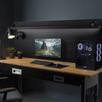 60" Workbench with Drawers, Work Benches for Garage with Strip Light, Adjustable Work Table with Large Pegboard, 2000 LBS Heavy Duty Table with Power Outlet Rubber Wood for Garage, Office