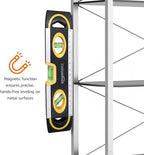 Amazon Basics 9-Inch Magnetic Torpedo Level and Ruler, 180/90/45 Degree Bubbles, Black