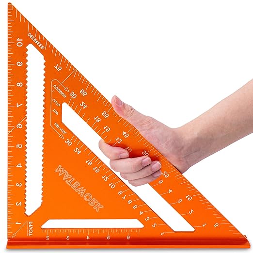 Carpenter Square 12 Inch, Rafter Square for Angle Drawing Measuring Ruler, Framing Square Tool Aluminum for Woodworking, Carpentry